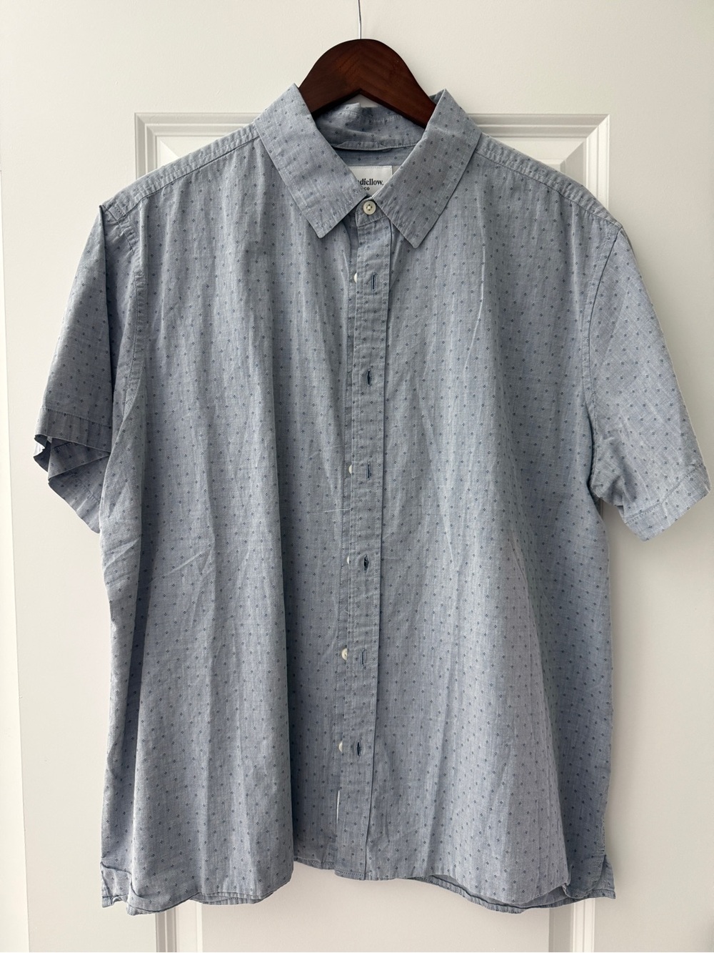 Goodfellow & Co Gray w/Blue Short-Sleeve Button-Up Shirt